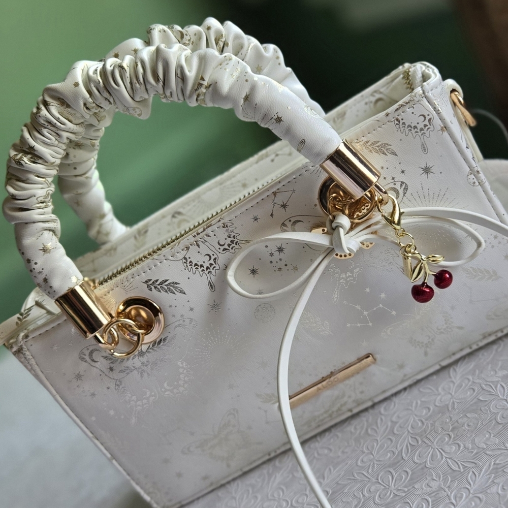 Aldo White and Gold Handbag